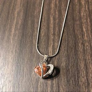 Amber colored topaz necklace